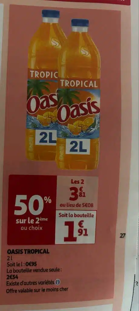 boisson fruitée sans bulles grand format