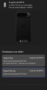 Pixel 10 Pro XL Google France smartphone image