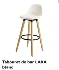 Tabouret de bar blanc Centrakor, hauteur 91,5 cm, montage facile pour îlot et bar