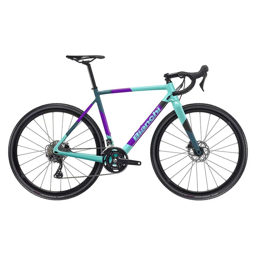 Vélo Gravel Bianchi Zolder Pro GRX610 2025 - cadre Zolder Pro Carbon, fourche full carbon 1.5 et transmission Shimano GRX 820 12 vitesses