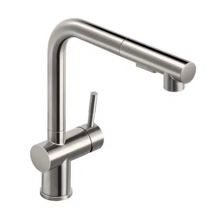 Mitigeur de cuisine avec douchette extractible en acier inoxydable Lonheo Max, installation monotrou