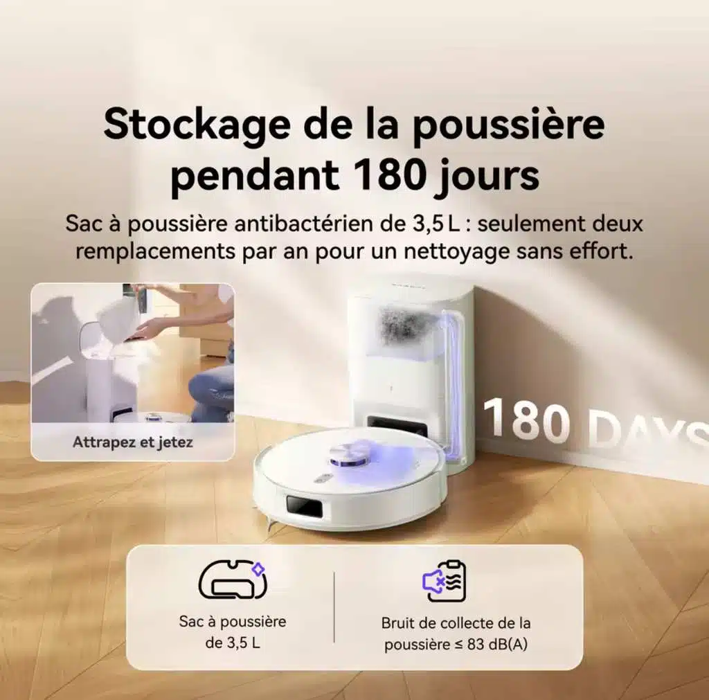 Narwal Freo S robot aspirateur-laveur 8000Pa avec station auto pour sols propres et poils d'animaux