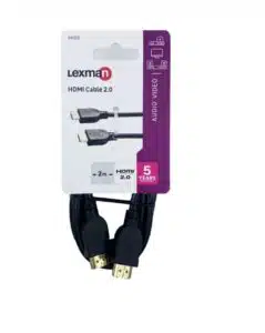 Câble HDMI Lexman 2m noir, compatible 4K HDMI 2.0