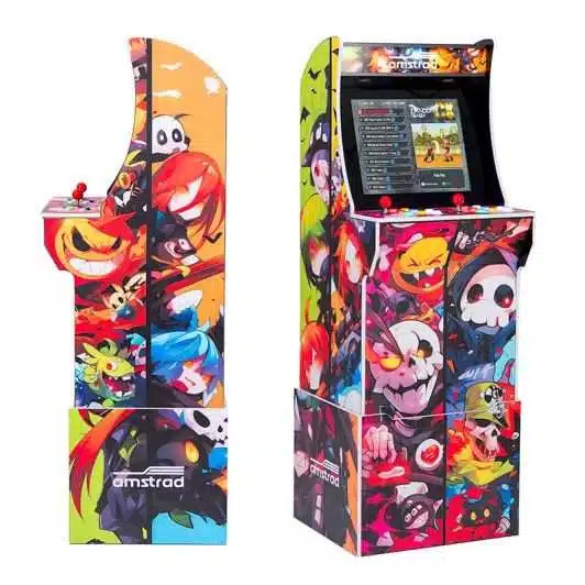 Borne Arcade AMS-Retrogaming Monsters cabinet with 19 inch screen, 2 players, wooden frame and retro illuminated controls