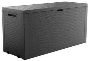 Coffre de rangement extérieur Keter Emily 270 L gris anthracite, étanche et verrouillable