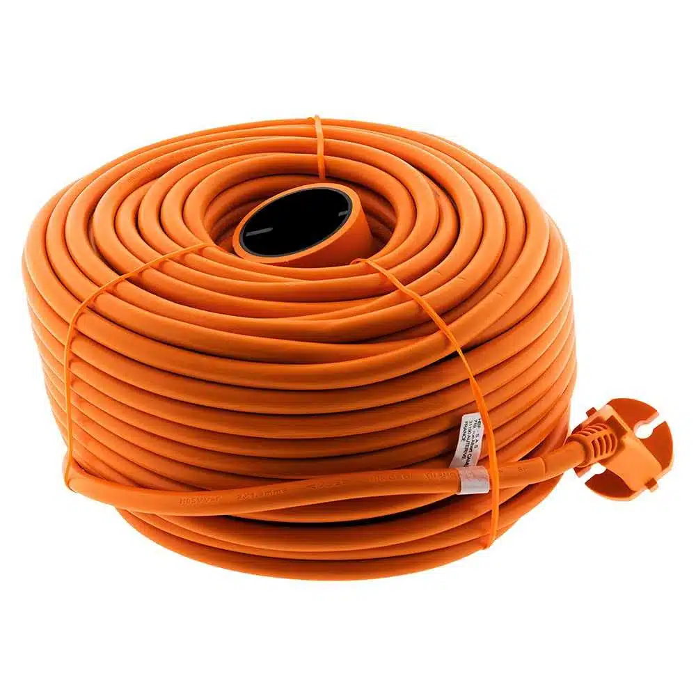Rallonge Zenitech 16A 50m orange FR extérieur 230V