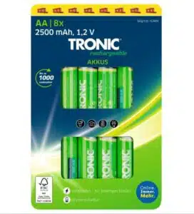 Piles rechargeables Ni-MH TRONIC Ready 2 Use AA/AAA 1,2 V, faible autodécharge, prêt à l'emploi