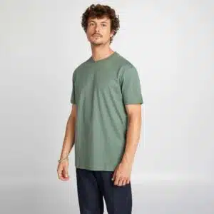 T-shirt Kiabi rond regular en coton Tough Cotton certifié OEKO-TEX Vert Forêt (France)