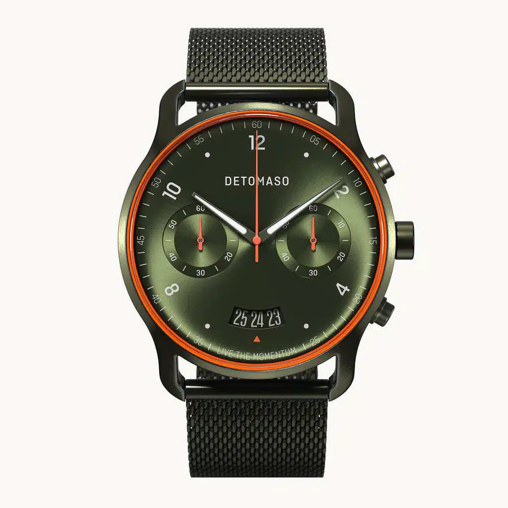 Montre Detomaso Sorpasso Velocità Olive - chronographe sport chic et élégant