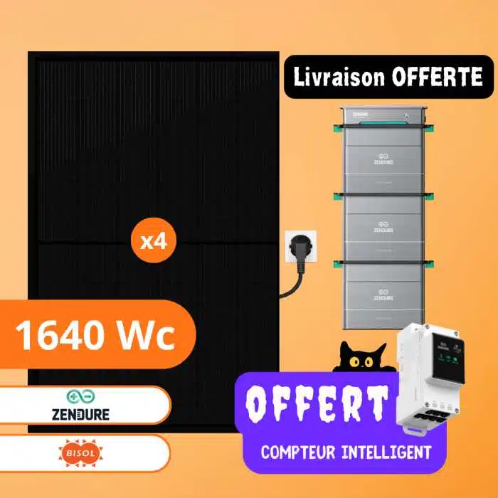 Kit solaire Plug and Play 1640 Wc Upwatt avec stockage Zendure 5,76 kWh - image produit
