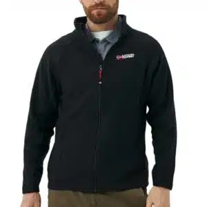 Veste polaire noire Geographical Norway pour homme avec logo GN sur la poitrine, col montant et 5 coloris