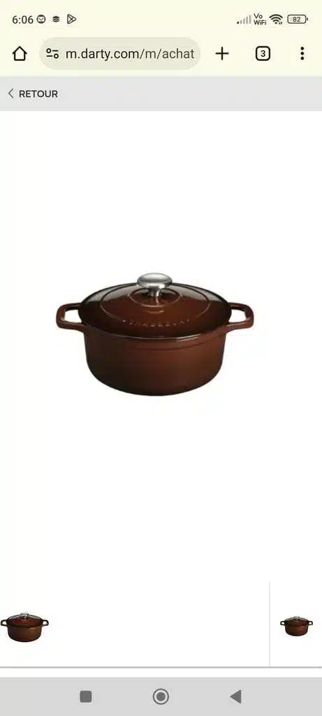 Cocotte Le Chasseur 28 cm en fonte emaillée chocolat, compatible avec tous les feux dont l'induction, 6-8 portions