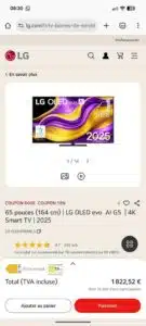 LG OLED65G56LS 65 pouces TV OLED evo MLA - image produit