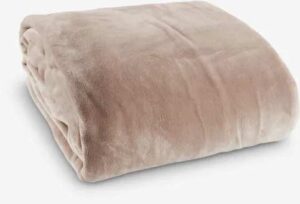 Plaid polaire GULSKOLM taupe 220x240 - promo hiver 14€ chez Jysk