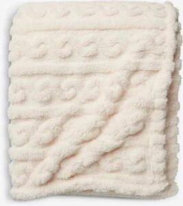 Plaid SELENIT 130x170 cm blanc - chaleur et douceur pour canapé et lit