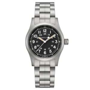 Montre Hamilton Khaki Field 42mm cadran noir bracelet acier Lepage 519€
