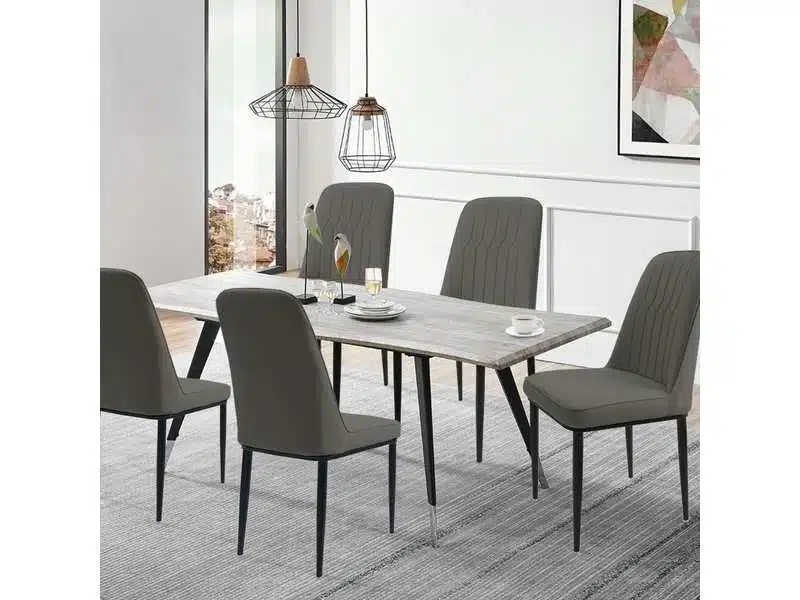 Set de 6 chaises Durrafy pour salle à manger - design moderne et durable