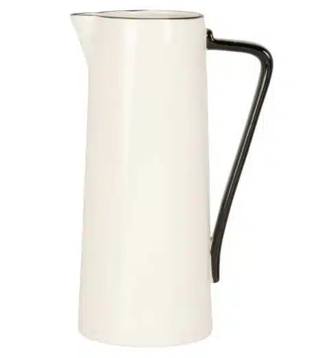 Pichet en gres Louisa 0,9L blanc et noir - Maisons du Monde, Halles