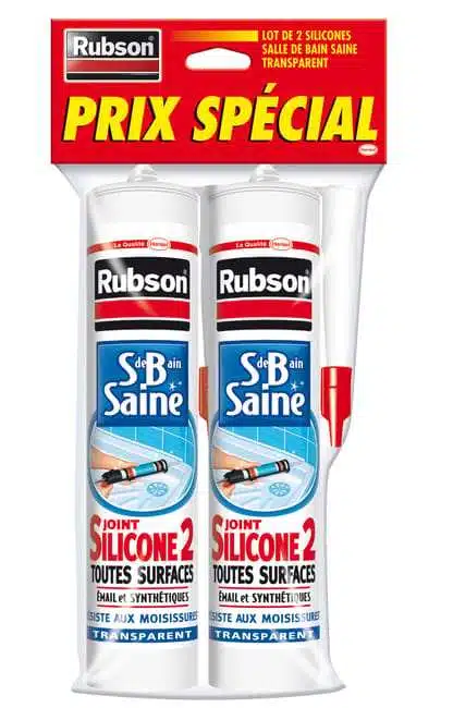 Lot de 2 tubes silicone Rubson transparent - Paris