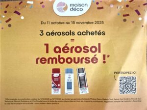 Bombe aérosol SprayMaster peinture - promotion France, réduction sur trois bombes