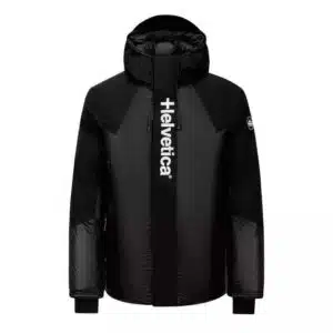 Doudoune à capuche Helvetica POWER MP noire et blanche en nylon et polyester - veste d'hiver Decathlon