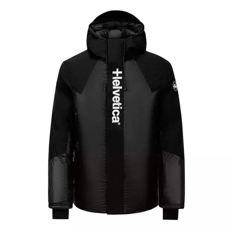 Doudoune à capuche Helvetica POWER MP noire et blanche en nylon et polyester - veste d'hiver Decathlon