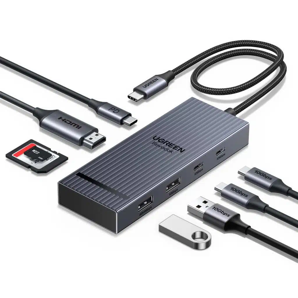 UGREEN Revodok Pro Dock USB-C 8-en-1 hub: HDMI 4K60, SD/TF, USB-C 10Gbps, PD 100W