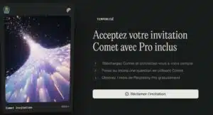 Offre Perplexity Pro: test gratuit d'un mois via le navigateur Comet en France
