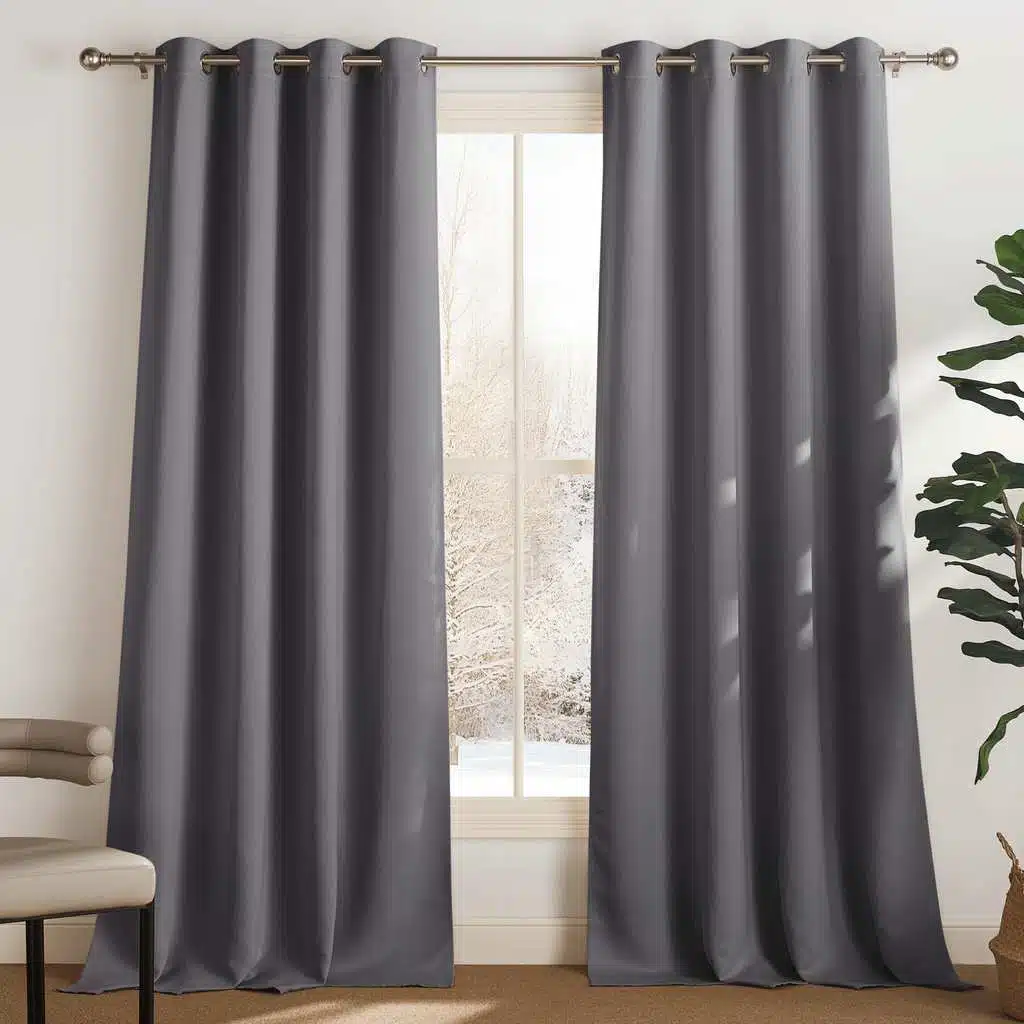 Rideaux thermiques Pony Dance 140x250 gris pour fenêtres - isolation et économie d'énergie