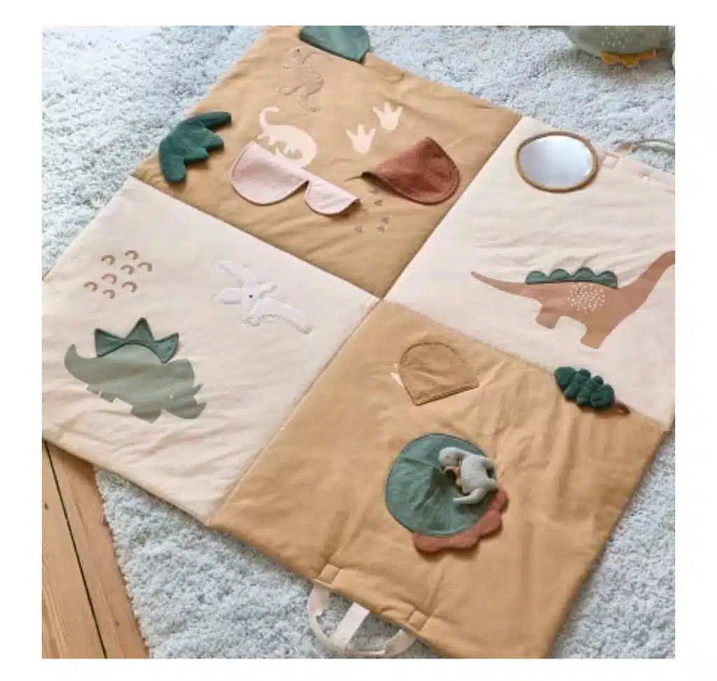 Tapis d'éveil bébé dinosaures Yuma - nomade, pliable en 4 volets, Maisons du Monde - éveil sensoriel