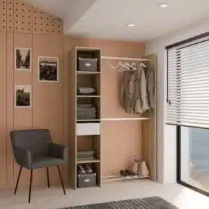 Kit dressing Californie en décor chêne Kronberg et blanc mat - rangement modulable Leroy Merlin