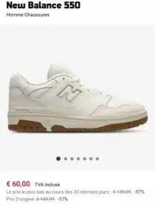Nouvelle Balance 550 sneakers offre France