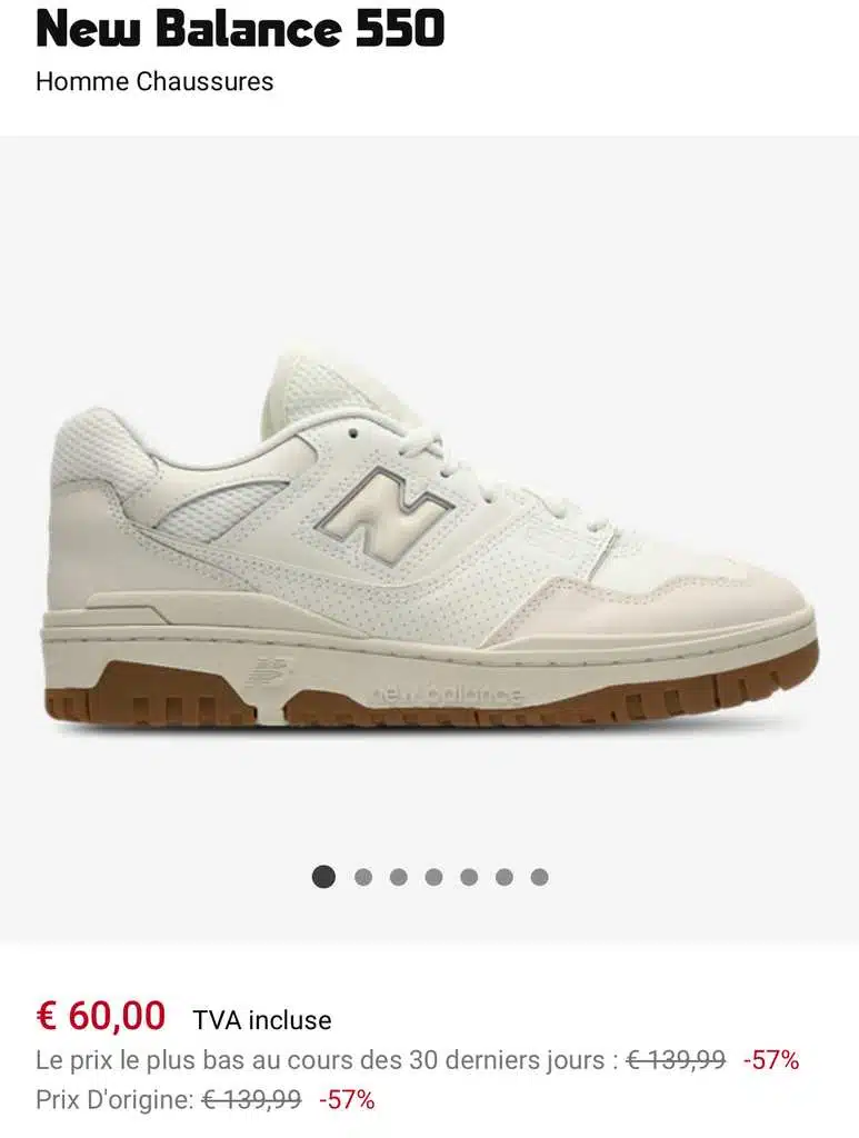 Nouvelle Balance 550 sneakers offre France