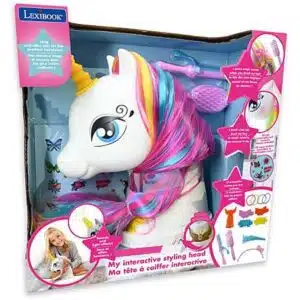 Tête à coiffer licorne interactive magique pour enfants avec accessoires