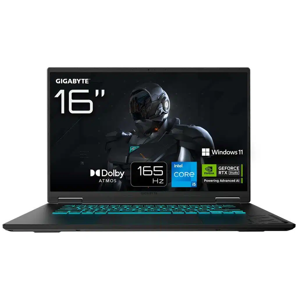 Portable de gaming Gigabyte A16 avec RTX 5050 et écran 165 Hz