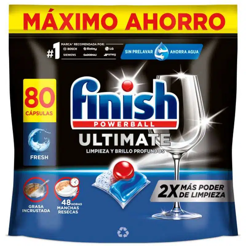 Finish Powerball Ultimate 80 tablettes pour lave-vaisselle - vaisselle propre et brillante