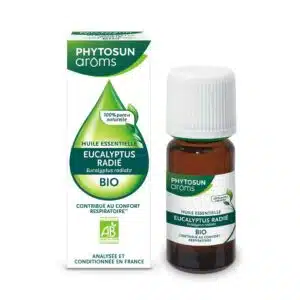 Huile essentielle biologique d'Eucalyptus Radié (Eucalyptus radiata) 10 ml de PHYTOSUN AROMS - Ecocert FR-BIO-01