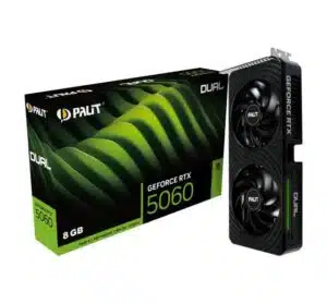 Palit RTX 5060 Dual 8GB GDDR7 - refroidissement double ventilateur de 95 mm, format compact 2 slots, éclairage RGB subtil