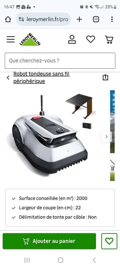 Tondeuse robot ecovac Goat G1 2000 pour grands jardins en France