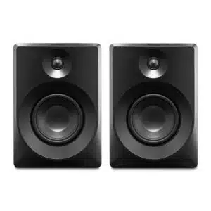 Enceintes d'étagère Medion P61925 2 voies avec Bluetooth 5.0 et design bois laminé