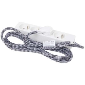Multiprise Pro-max TechNova noir/blanc avec 4 prises et câble 2,4 m