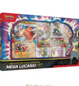 Coffret Pokémon Premium Lucario EX – Leclerc Varennes-sur-Seine avec Lucario EX et figurine Mega-Lucario