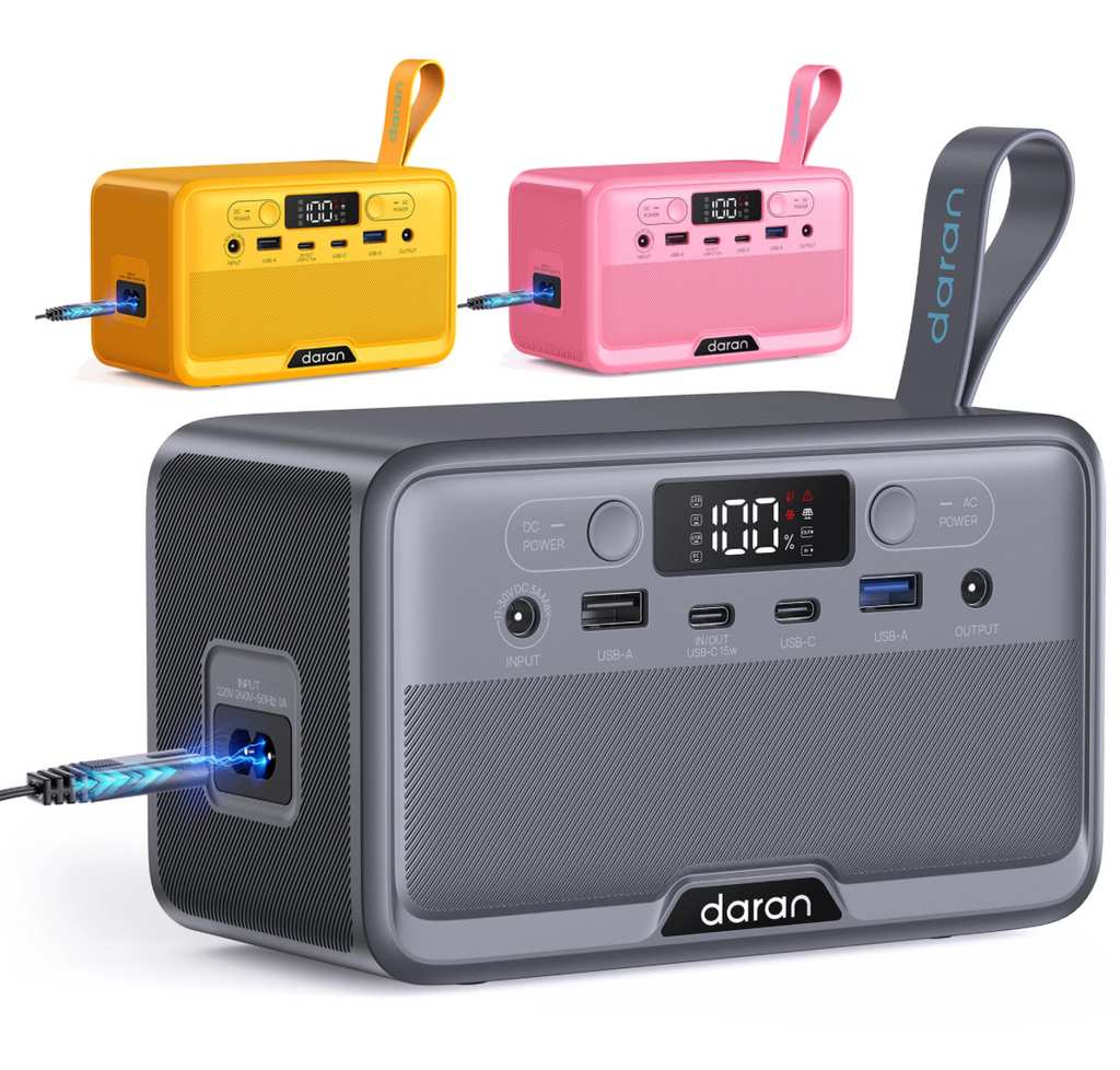 DaranEner R100 station d'alimentation portable avec sortie CA 100W et batterie LiFePO4 89.6Wh