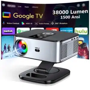 Vidéoprojecteur Horlat 4K avec Google TV, HDR10, Wi-Fi 6 et haut-parleur 20W