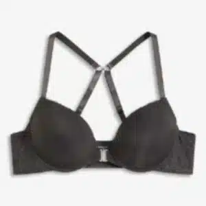 Soutien-gorge à coques rembourrées Bonprix Gris Ardoise avec fermeture devant et dos nageur