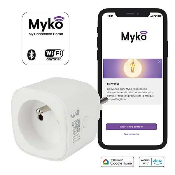 Prise wifi Jacobsen Myko 230V avec suivi de la consommation - Castorama