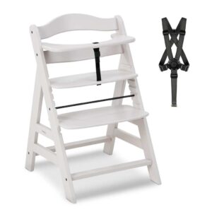 Chaise haute Hauck Alpha Plus bois de hêtre évolutive et sécurisée jusqu'à 90 kg
