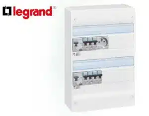 Tableau electrique Legrand monte cable 2 rangees disjoncteurs prise 2P+T