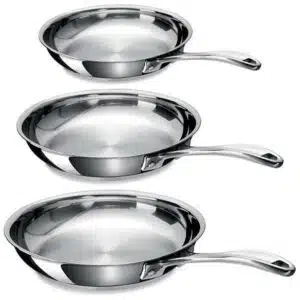 Lot de poêles inox Beka Chef tout inox 20 24 28 cm - cuisson homogène induction et four
