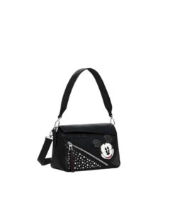 Sac Desigual Mickey noir avec motif Mickey, finition imitation cuir et bandoulière réglable